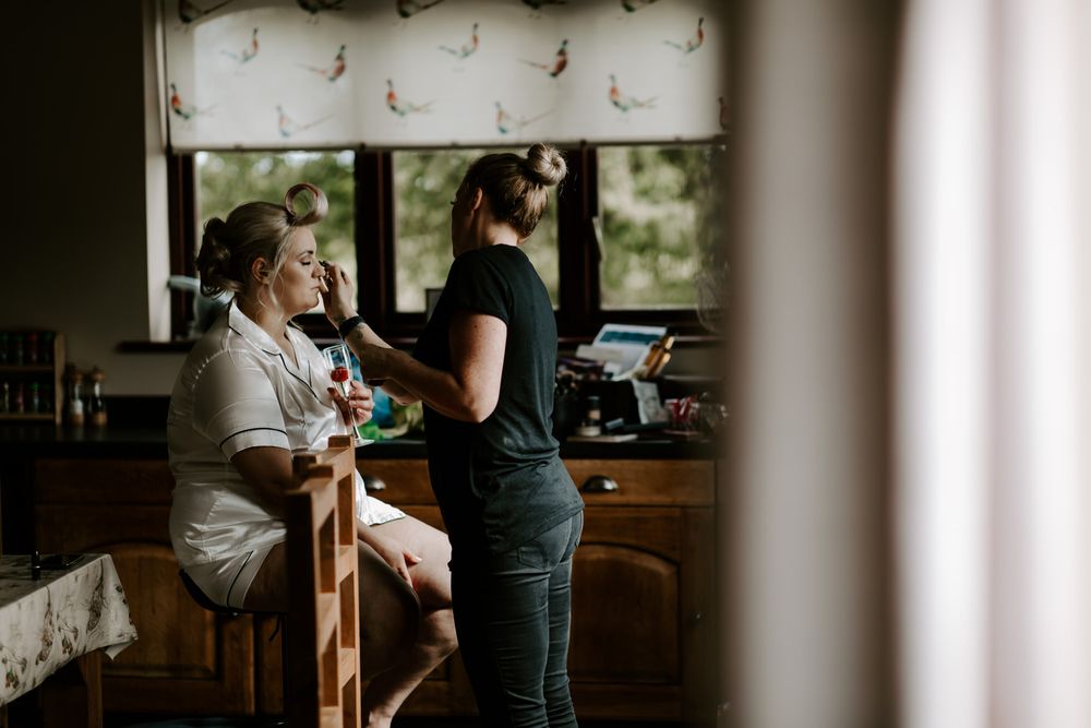 Bradbury Glade Tipi Wedding Photo, Bride preparations