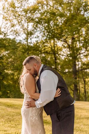 Intimate golden hour portraits captured in a serene outdoor setting.