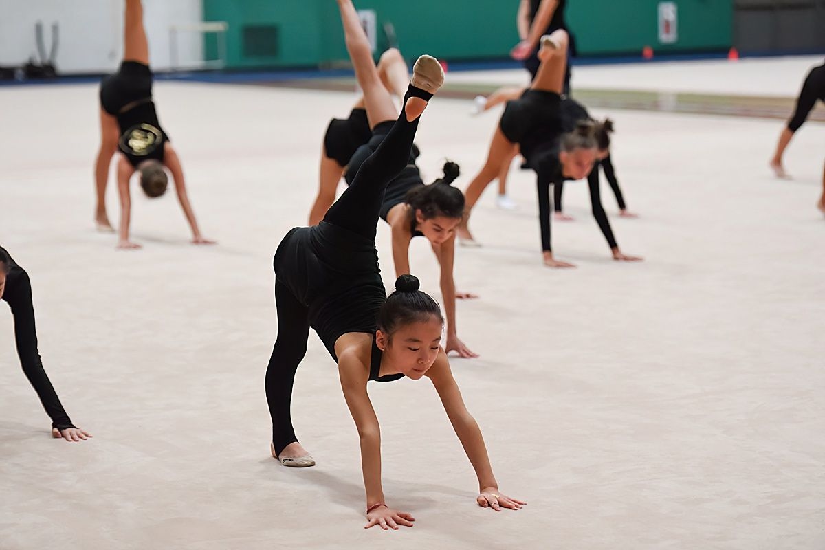 Split flexible rhythmic gymnast in Lake Placid New York
