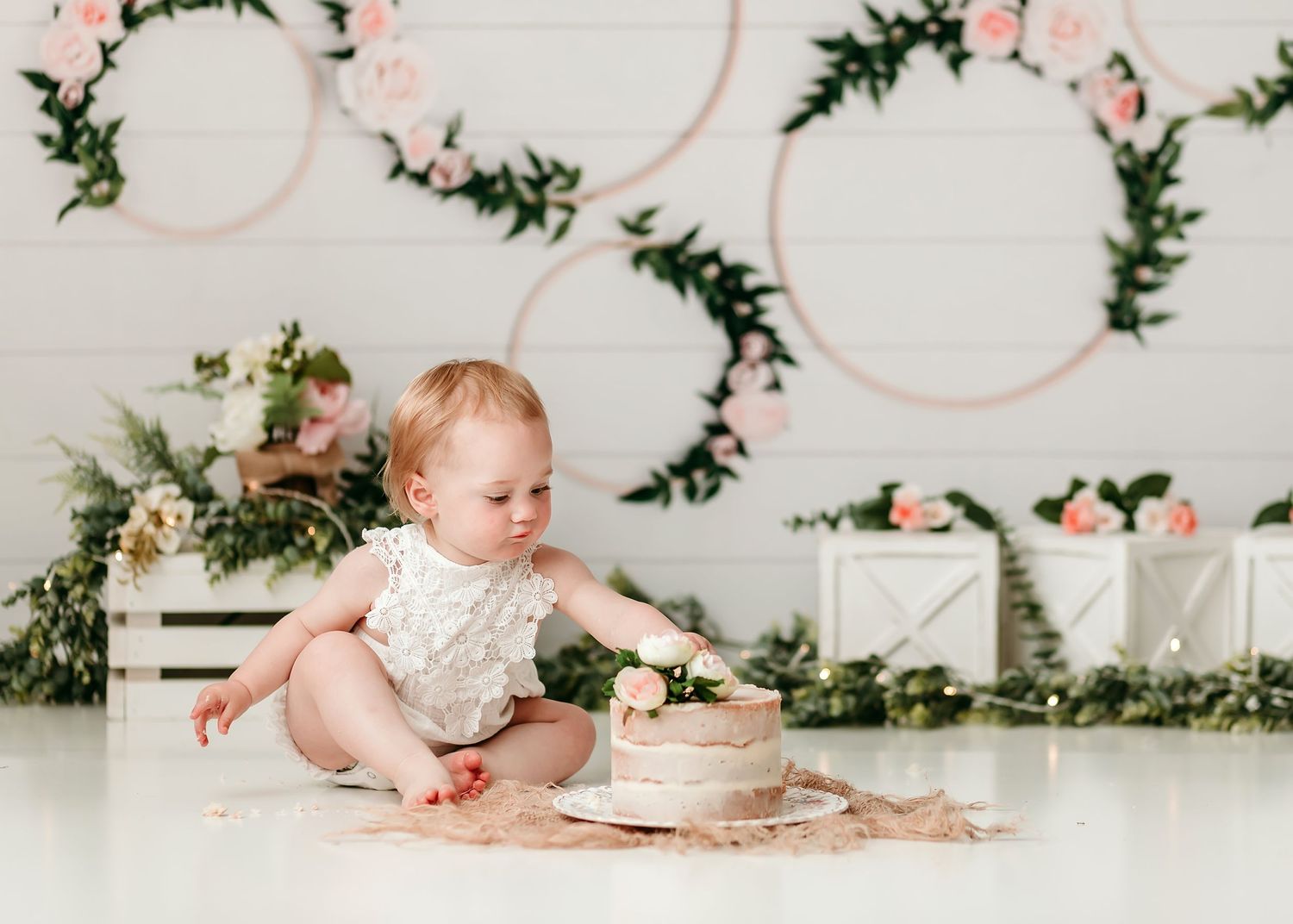 Binghamton, New York Cake Smash First Birthday Studio Photographer