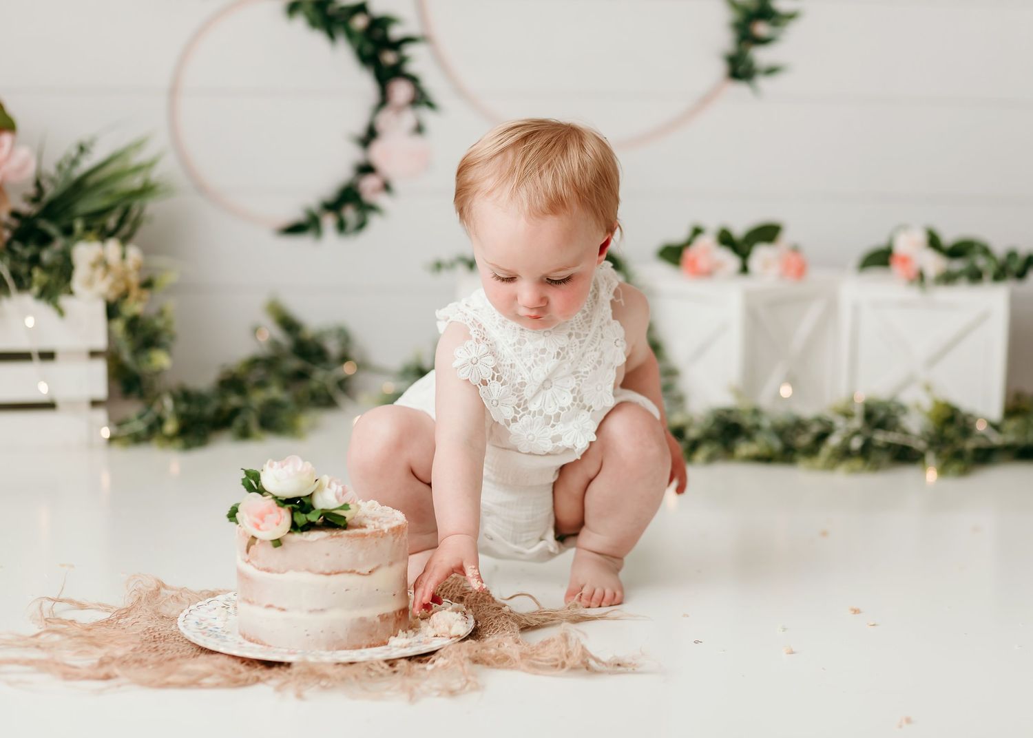 Binghamton, New York Cake Smash First Birthday Studio Photographer