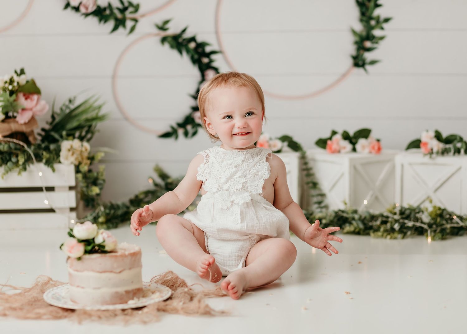 Binghamton, New York Cake Smash First Birthday Studio Photographer
