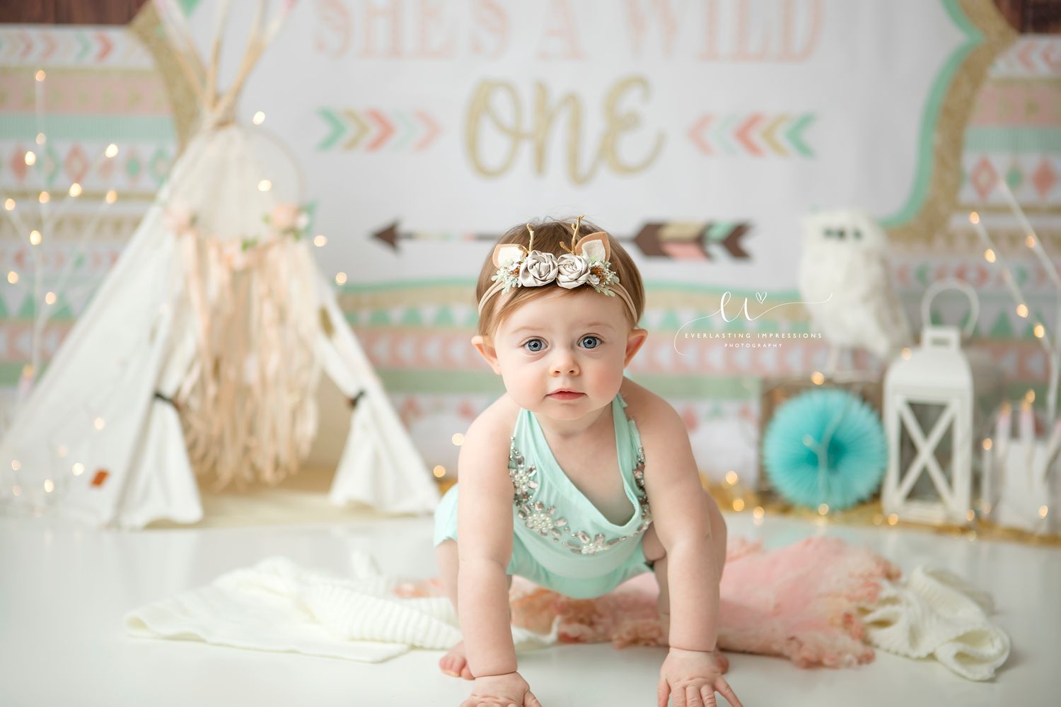 Binghamton, New York Cake Smash First Birthday Studio Photographer