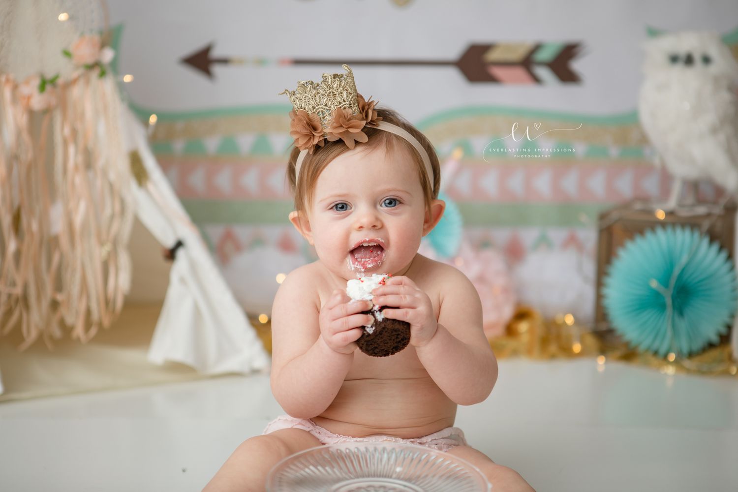 Binghamton, New York Cake Smash First Birthday Studio Photographer
