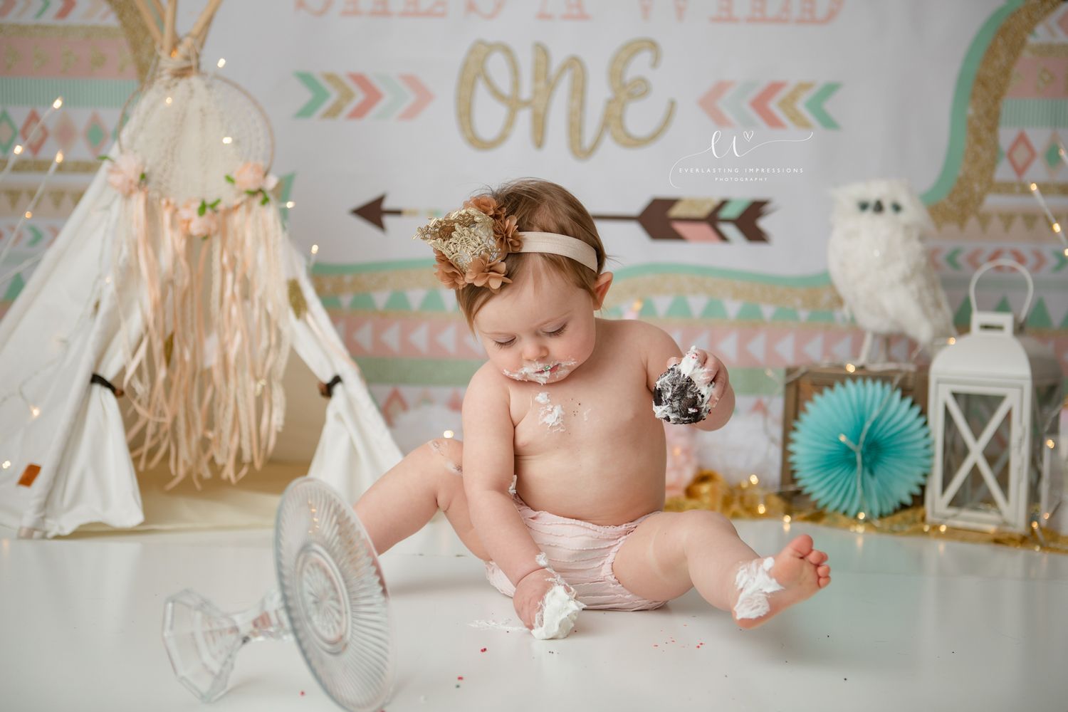 Binghamton, New York Cake Smash First Birthday Studio Photographer