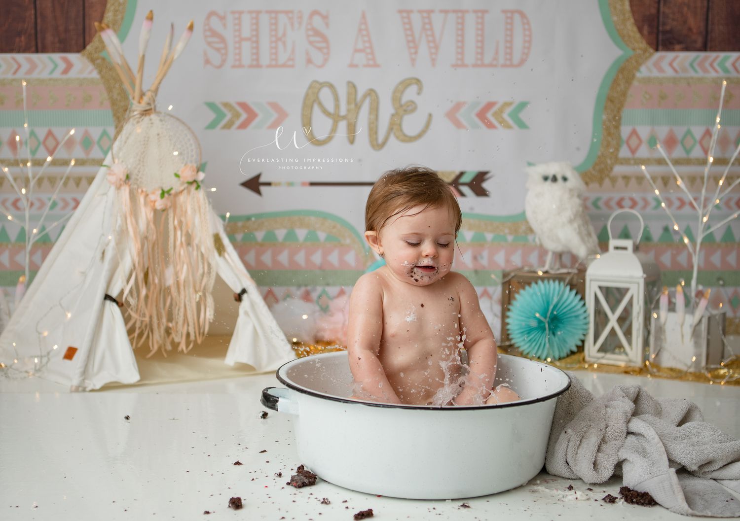 Binghamton, New York Cake Smash First Birthday Studio Photographer