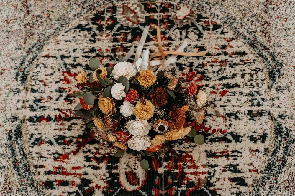 flowers on a rug