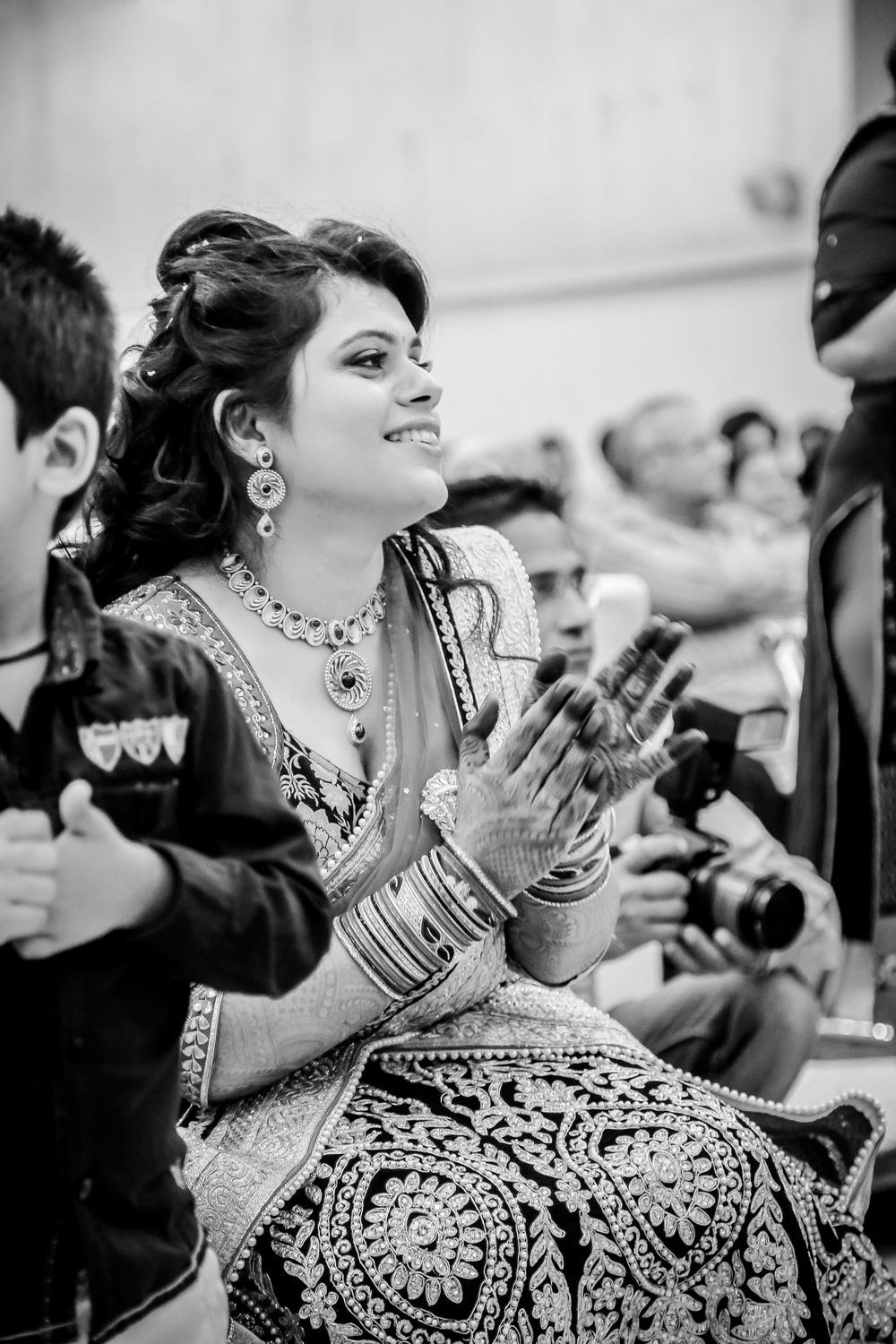 Bride laughing