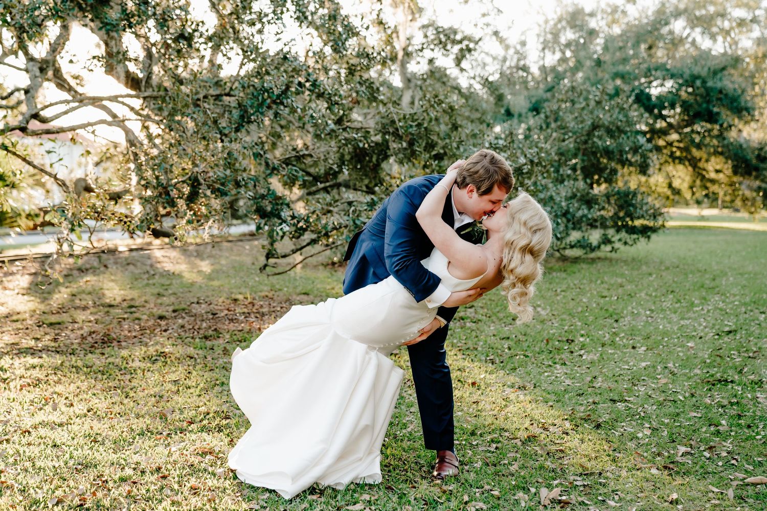 City Park, New Orleans, elopement, couples portrait, micro wedding, bride, groom, golden hour