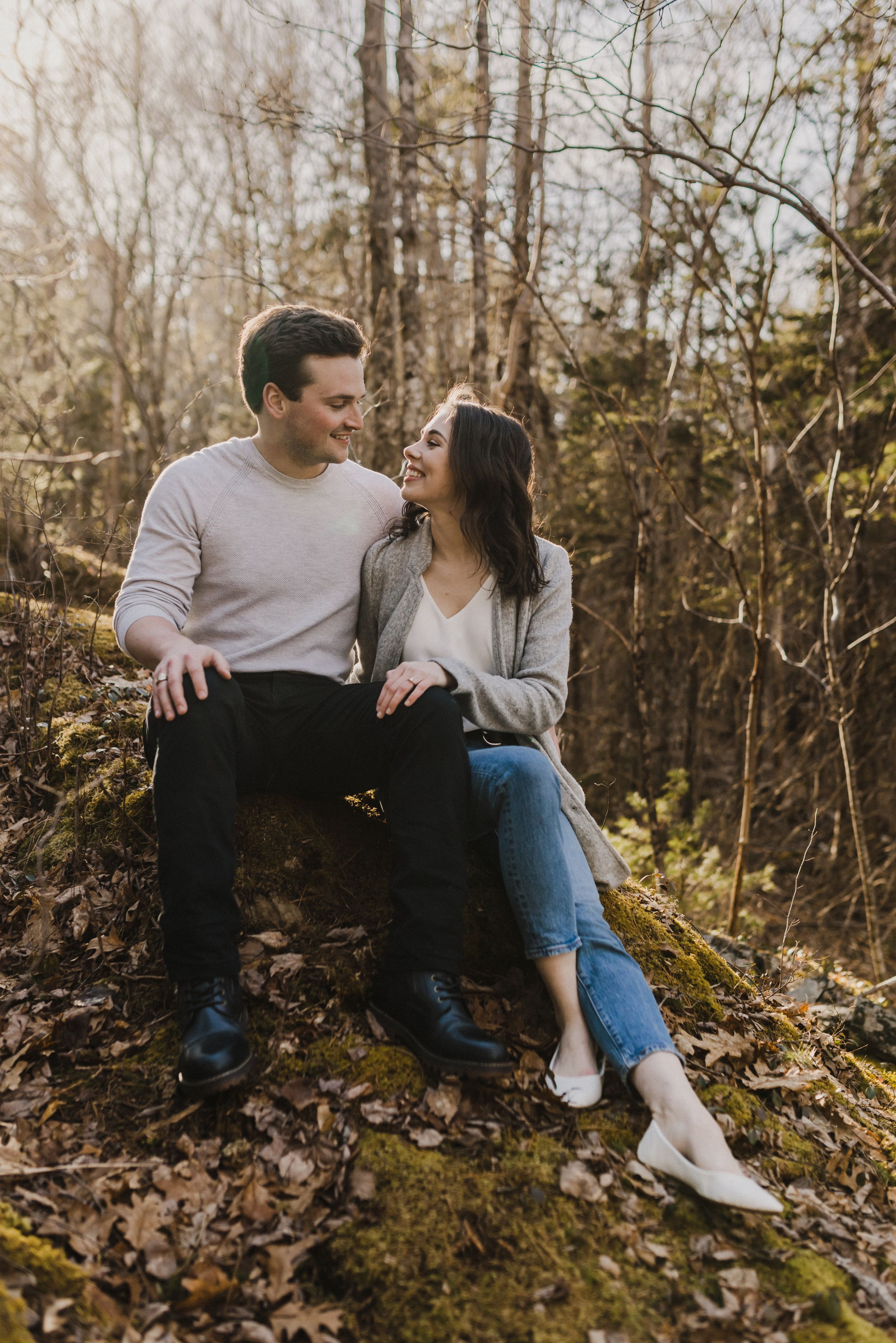 Sunset engagement session at Laurie Provincial Park, Grand Lake, Nova Scotia by Charlotte Buckle Photography