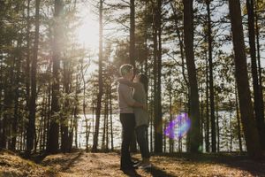 Sunset engagement session at Laurie Provincial Park, Grand Lake, Nova Scotia by Charlotte Buckle Photography