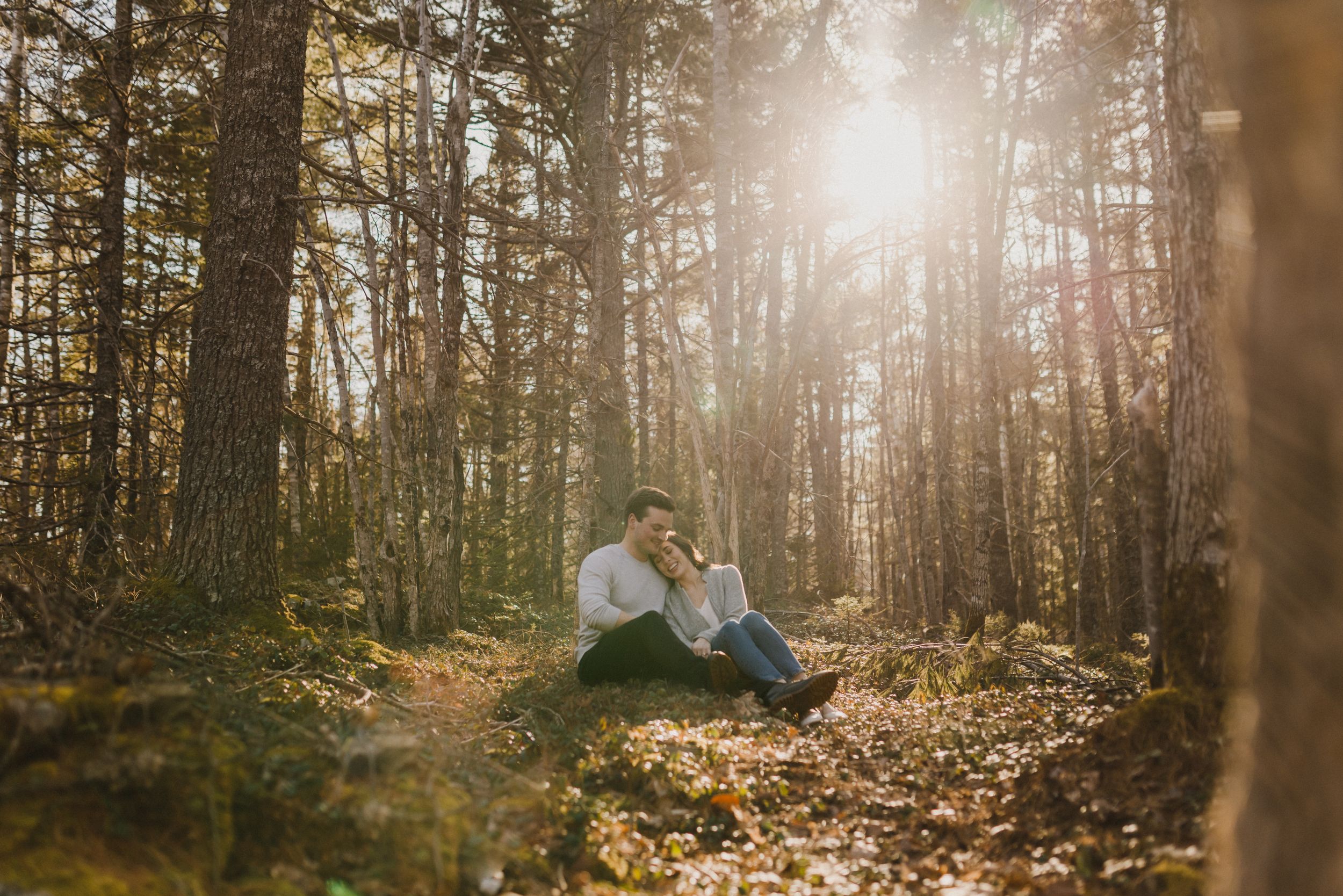 Sunset engagement session at Laurie Provincial Park, Grand Lake, Nova Scotia