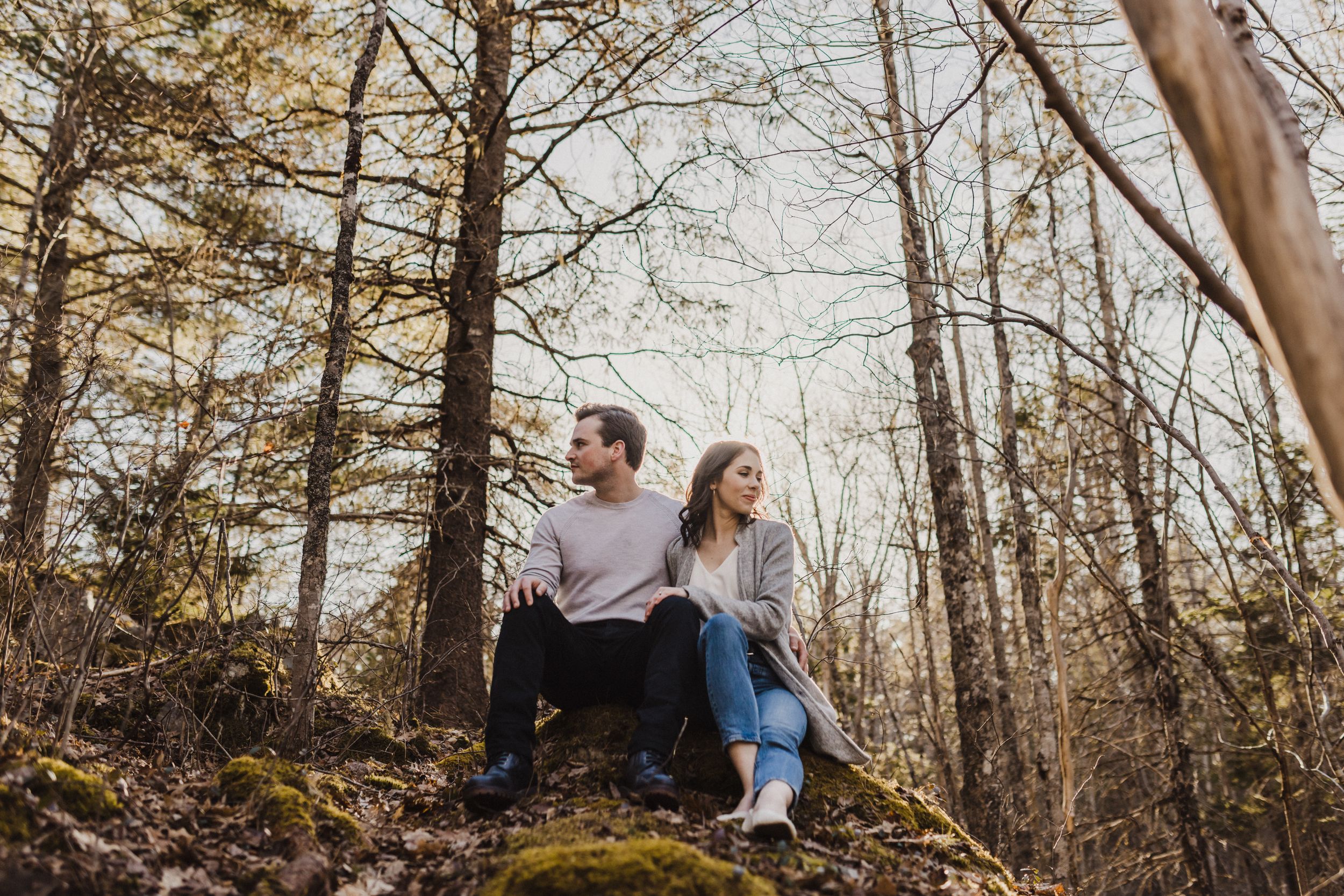 Sunset engagement session at Laurie Provincial Park, Grand Lake, Nova Scotia
