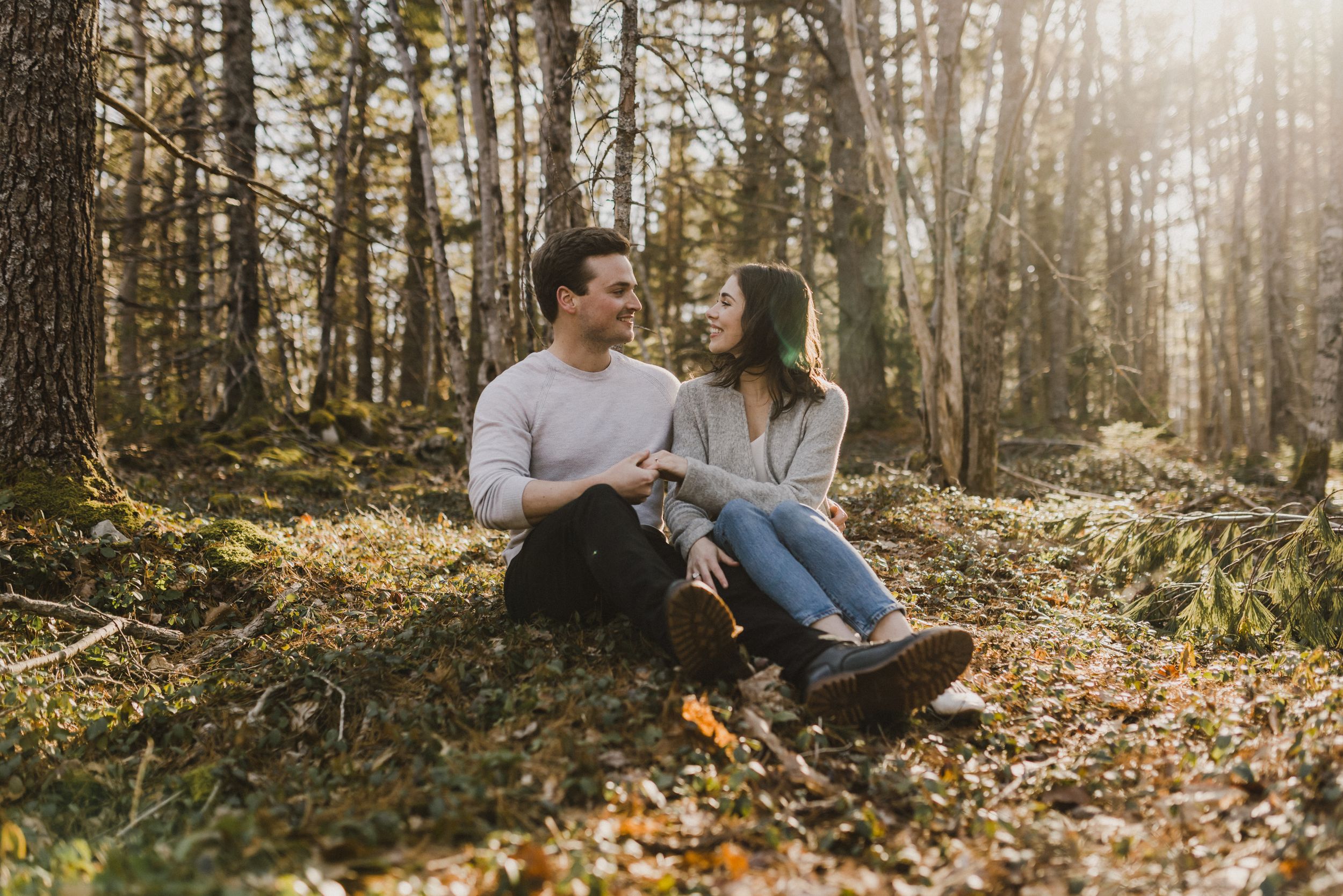 Sunset engagement session at Laurie Provincial Park, Grand Lake, Nova Scotia