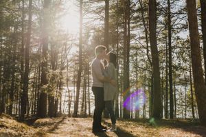 Sunset engagement session at Laurie Provincial Park, Grand Lake, Nova Scotia by Charlotte Buckle Photography