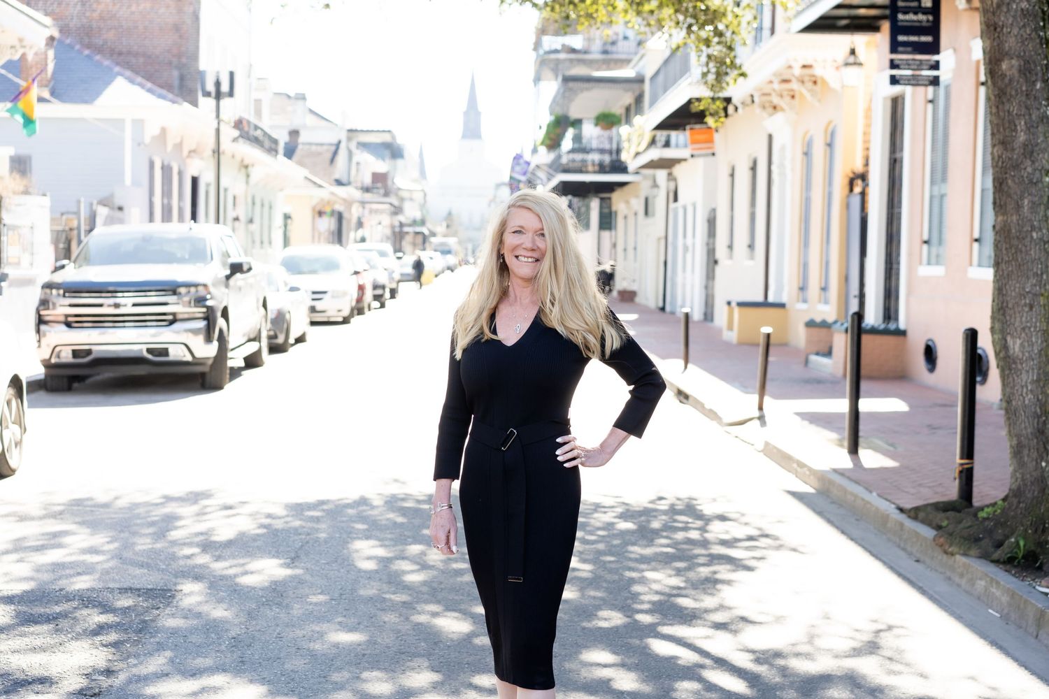 Sherry McDade stands on St. Ann Street in New Orleans to pose.