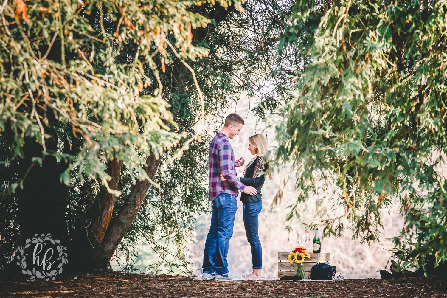 lakeside proposal engagement photos