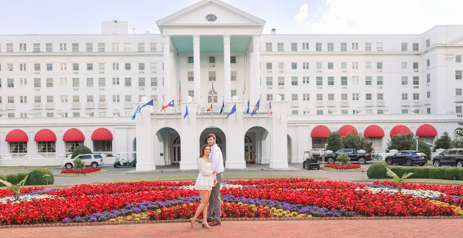 engagement photo Greenbrier Resort West Virginia