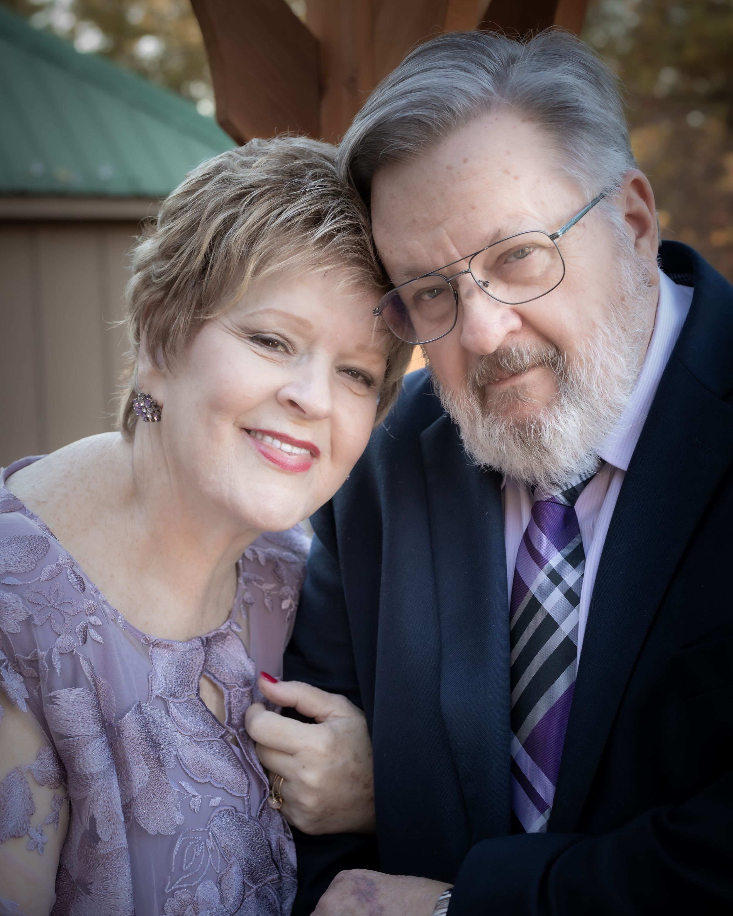 Mature Couple in Lavender tones