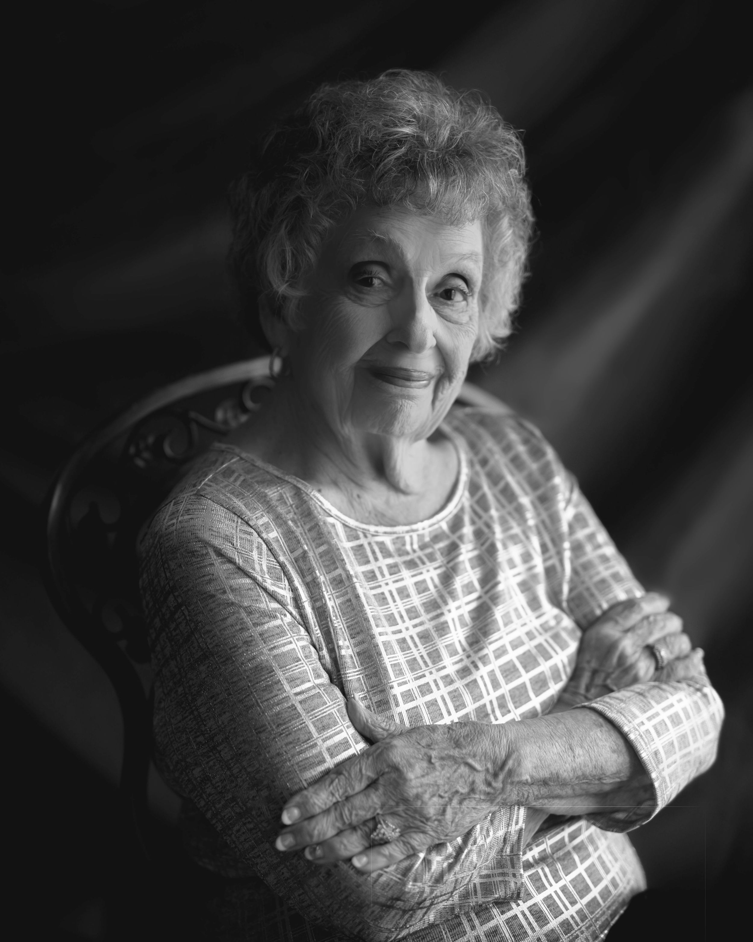 Black and White Portrait of Sassy Mature Woman