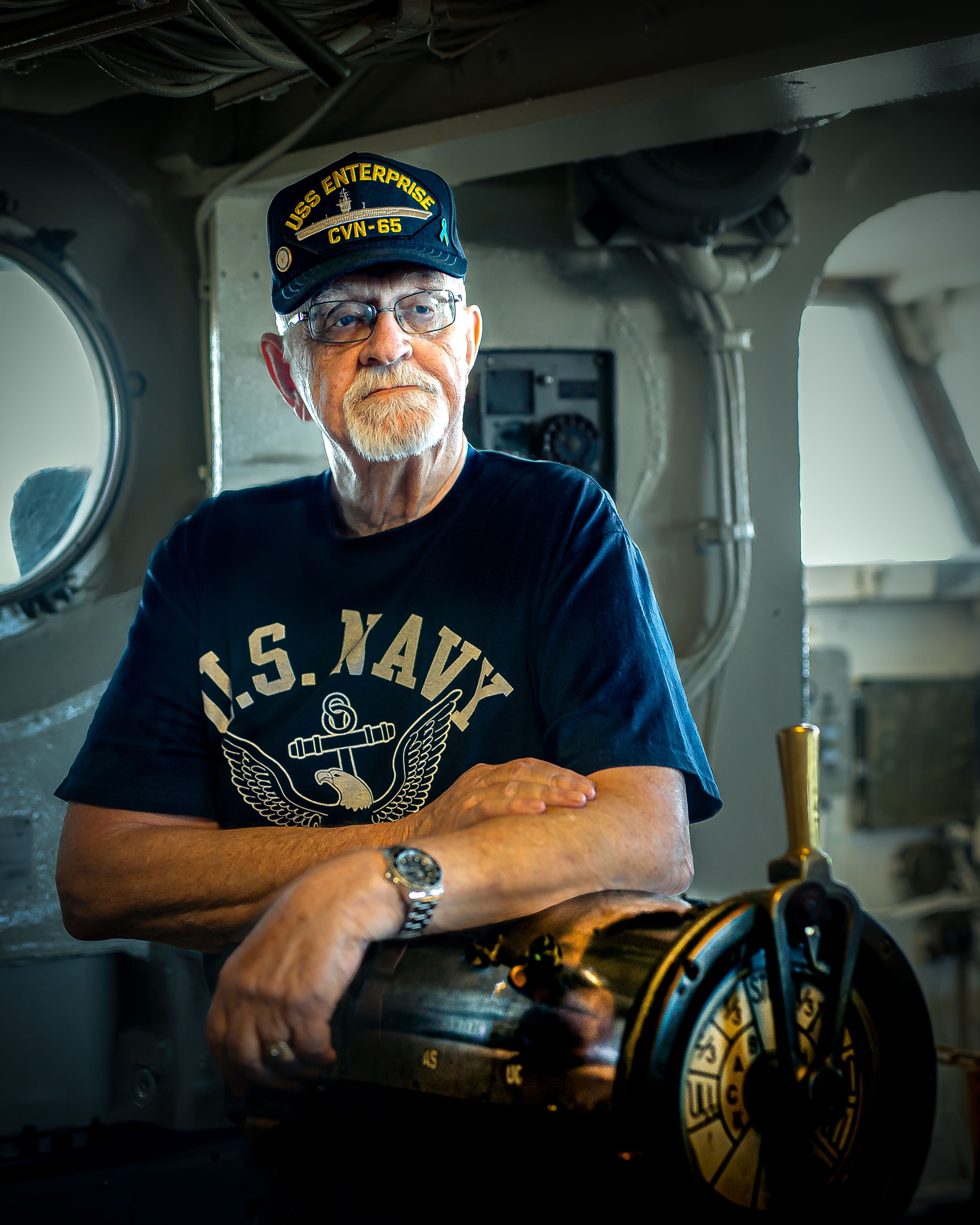 Portrait of Sailor on Ship Bridge
