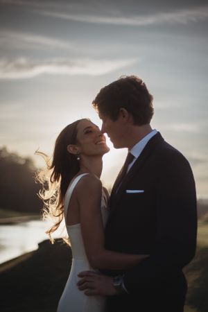 Miradas en sesión de novios
