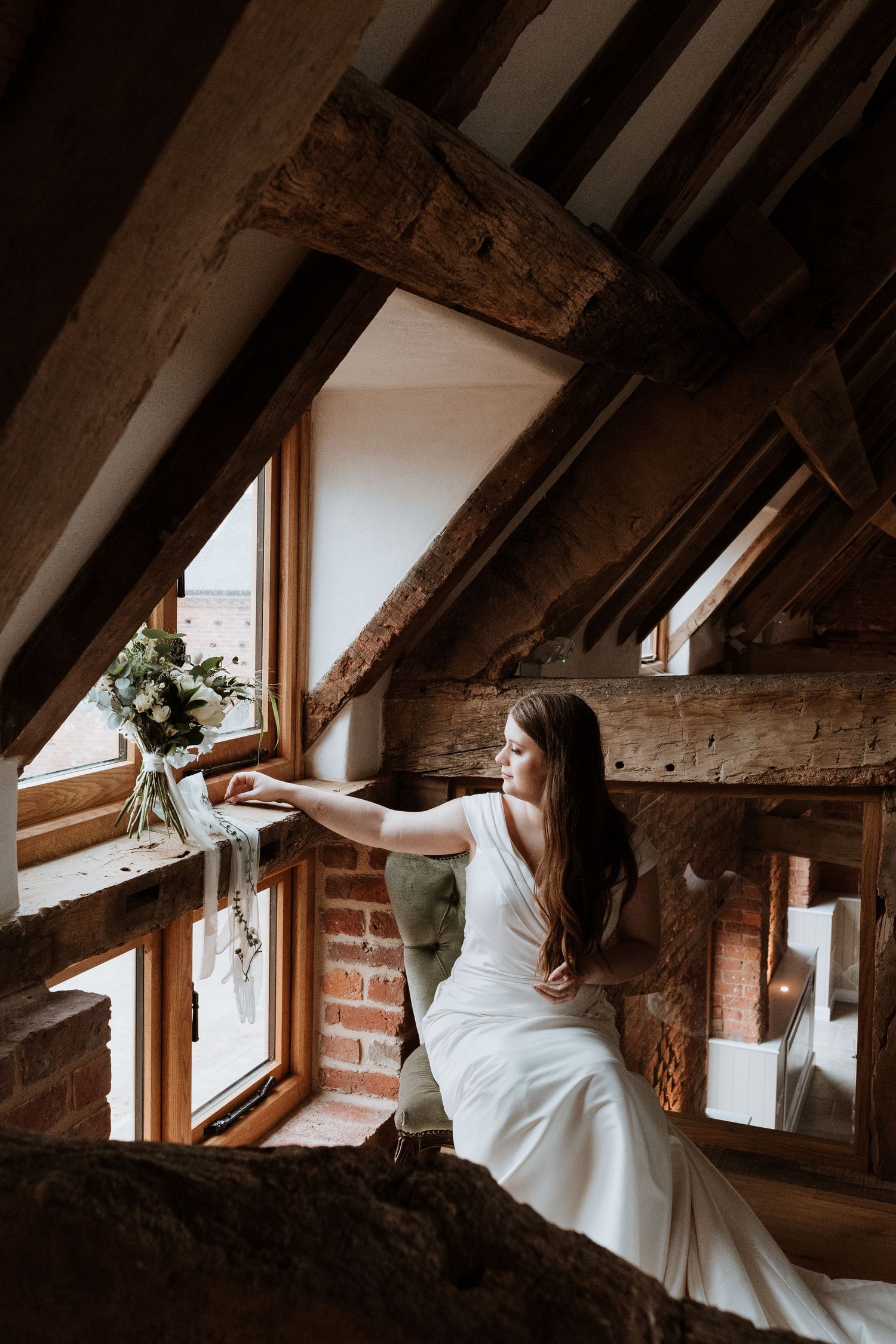 Bridal portraits at Moat Hall Barns