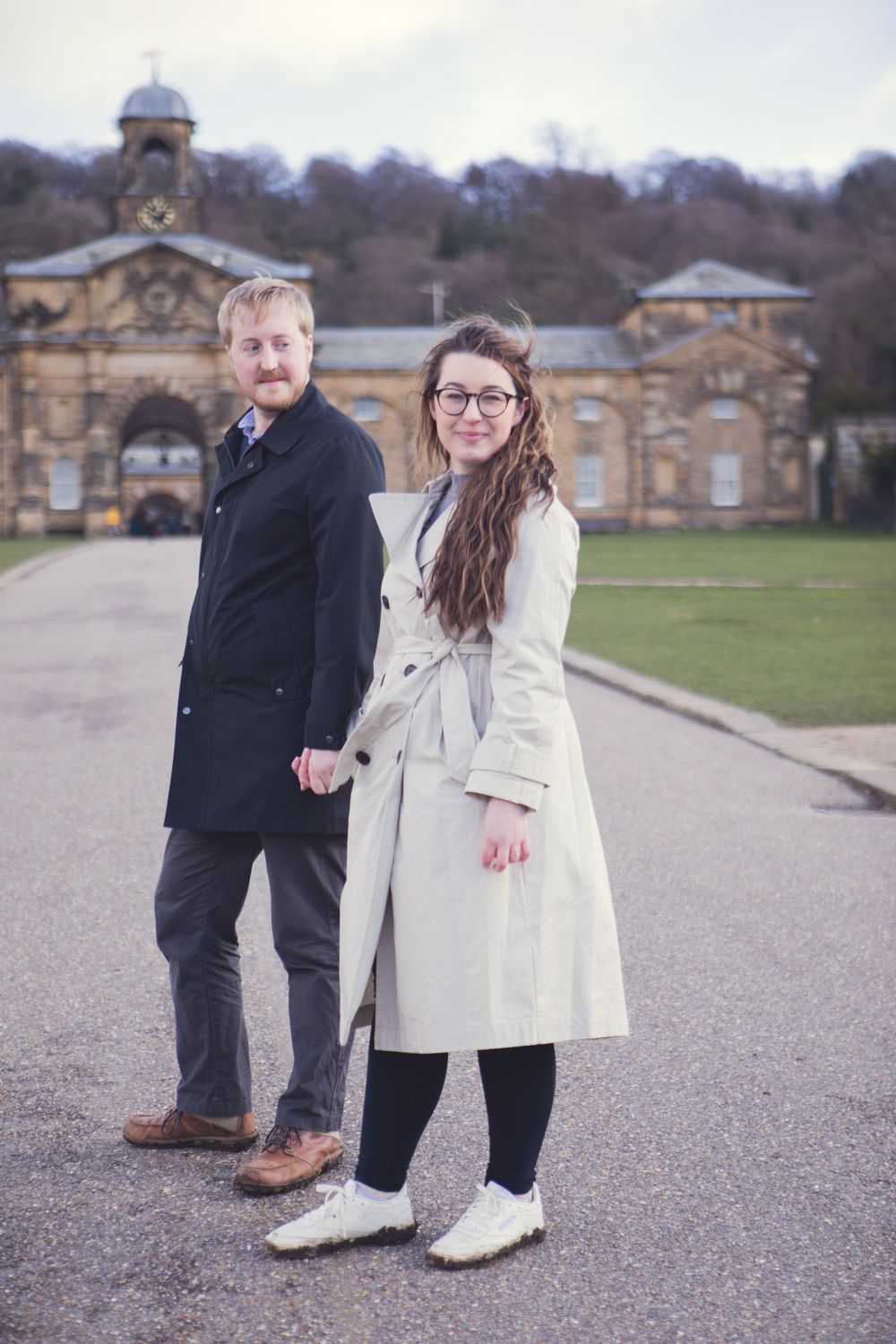 Couples pre-wedding shoot at Chatsworth Estate, Derbyshire, UK