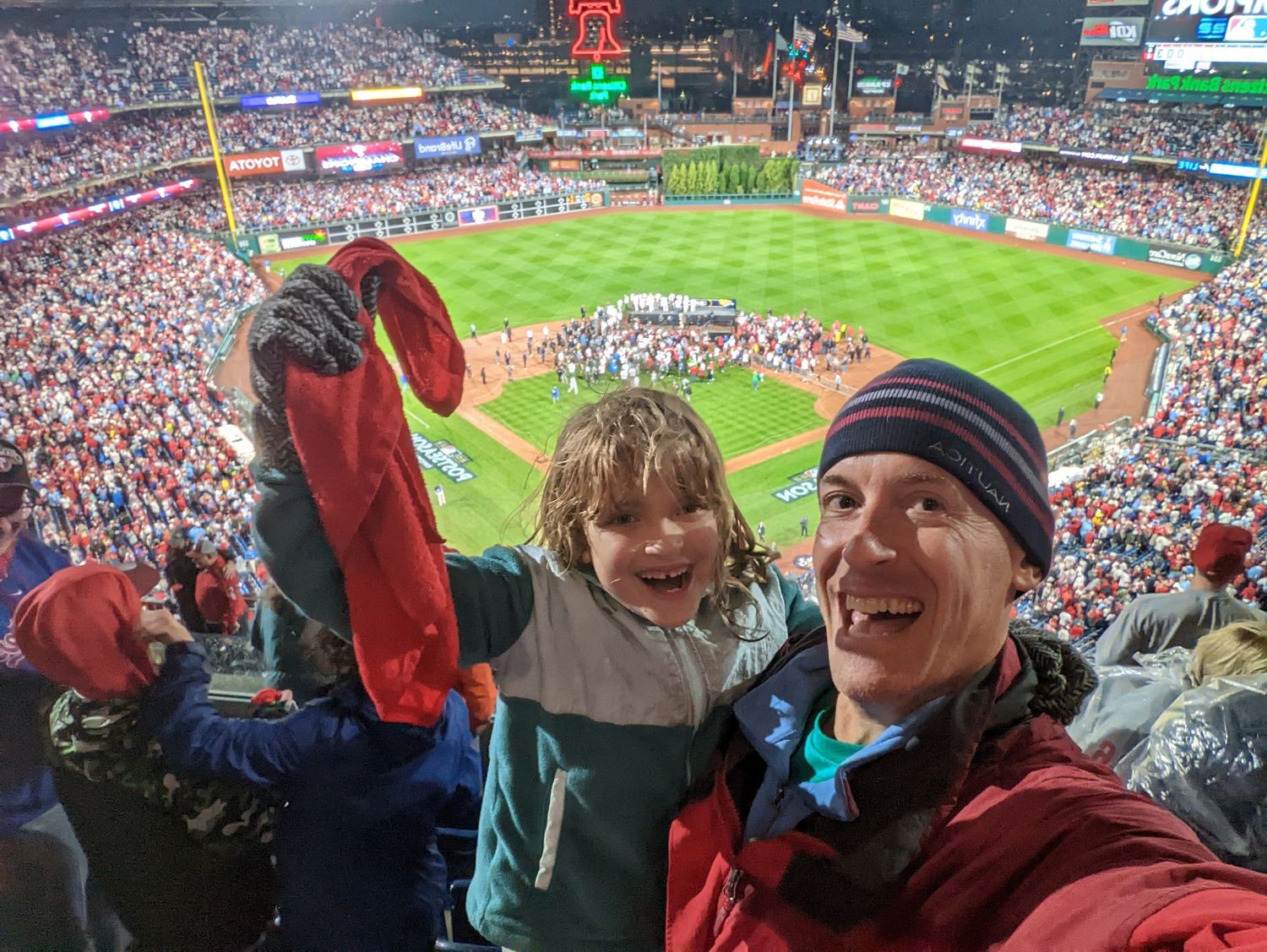 Phillies celebration with family