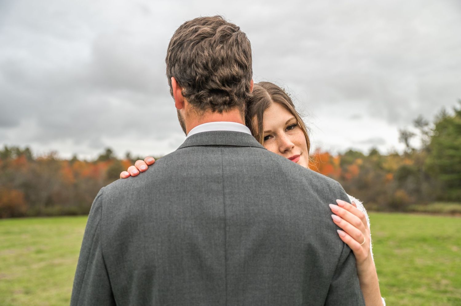 Bride and Groom at wedding in Portland Maine