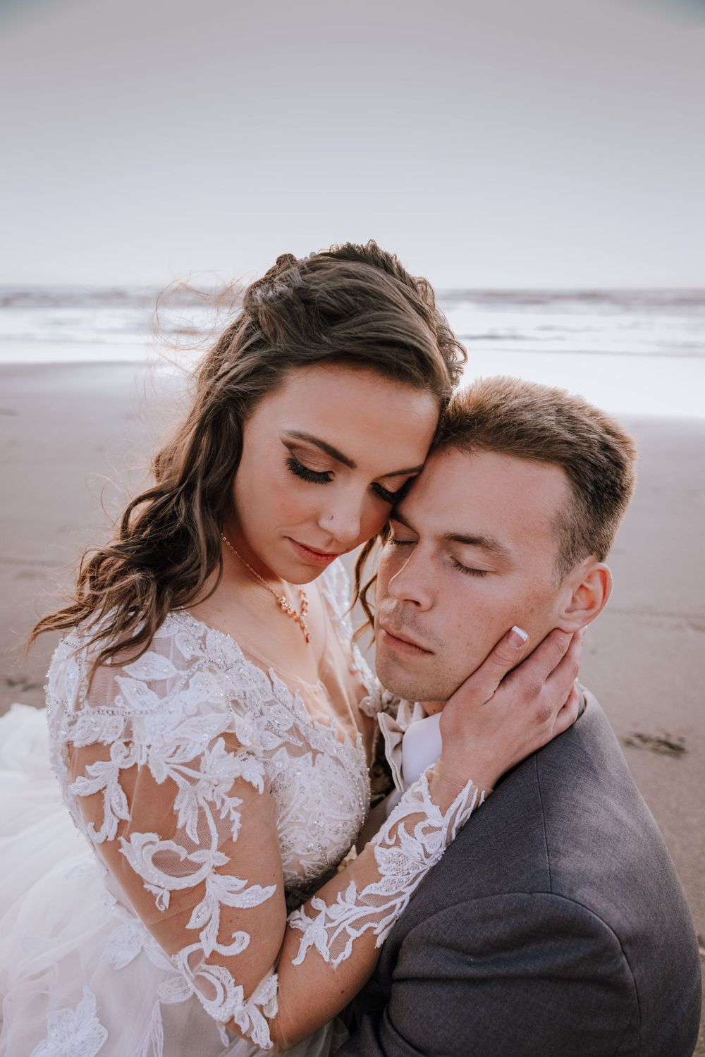 Oregon coast beach elopement
