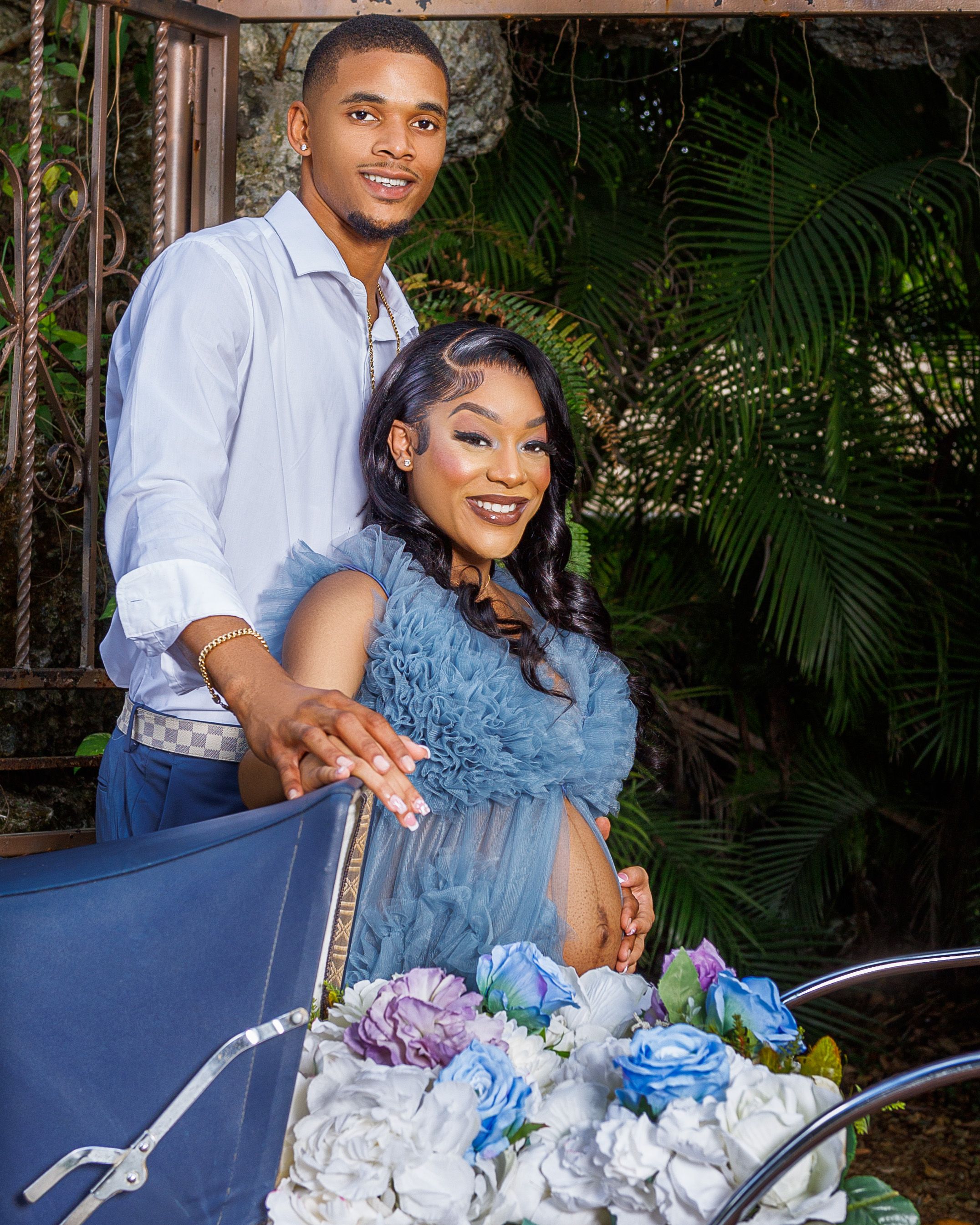 Dope photoshoot concept maternity with baby carriage