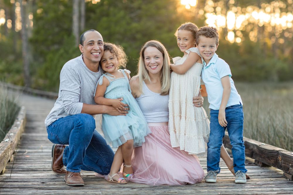 St. Augustine family photographer capturing sunset family portraits