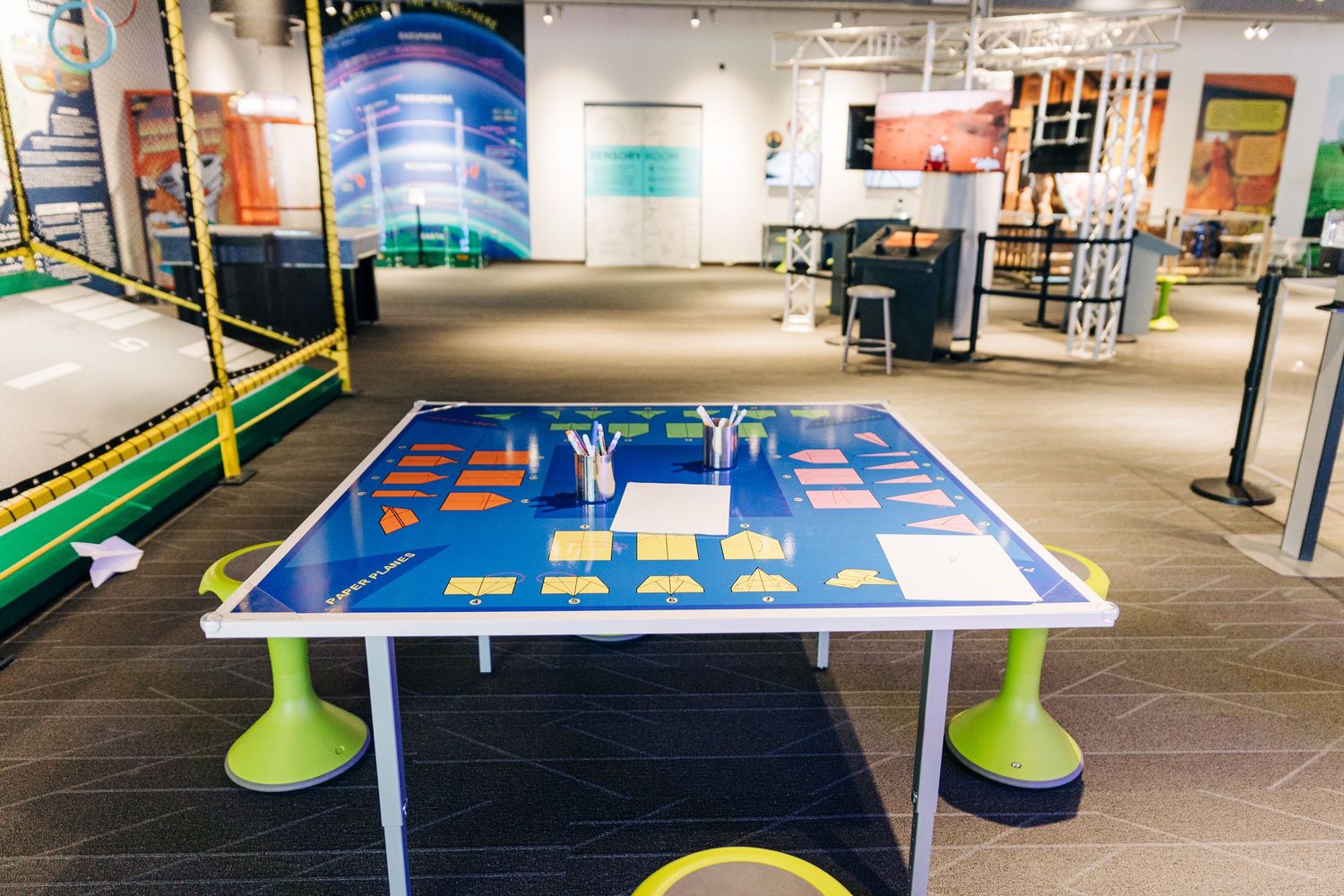Airplane making table at Monroe Science Center