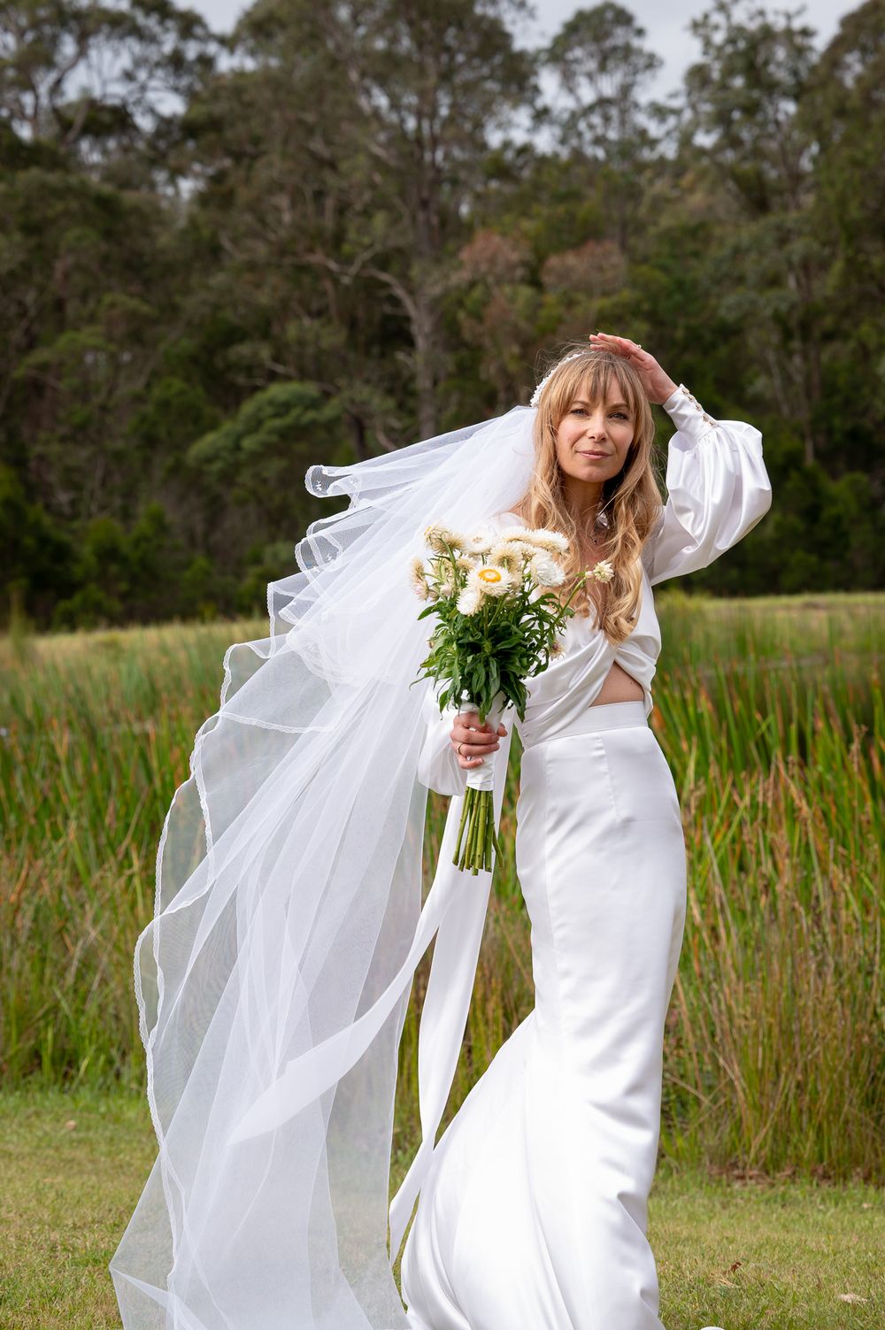 bride posing on her wedding day