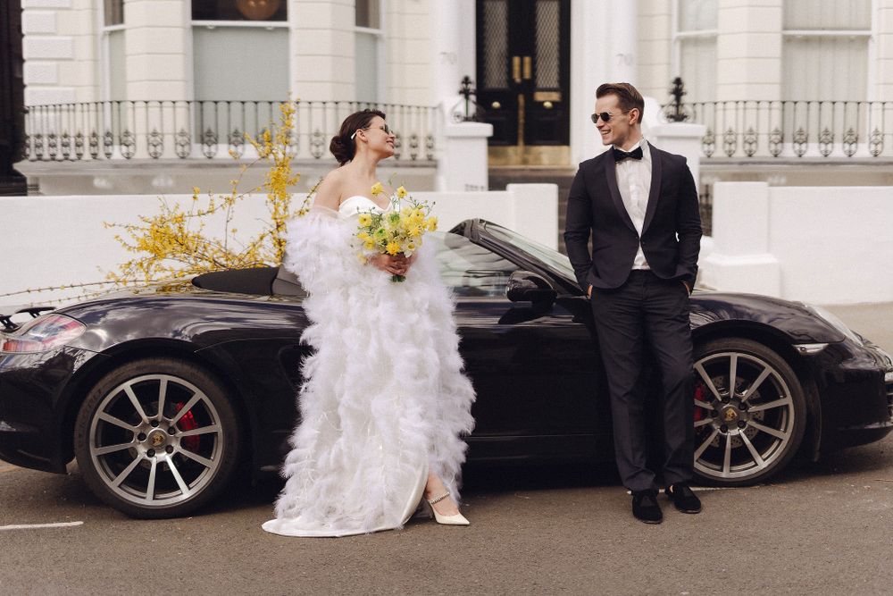 Bride and groom during their London wedding