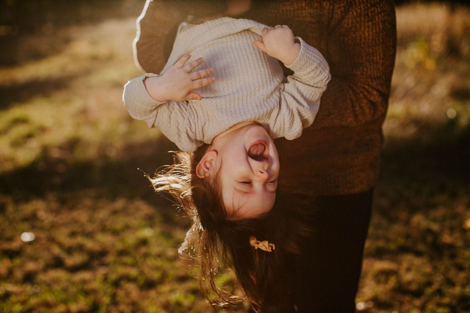happy toddler in family session