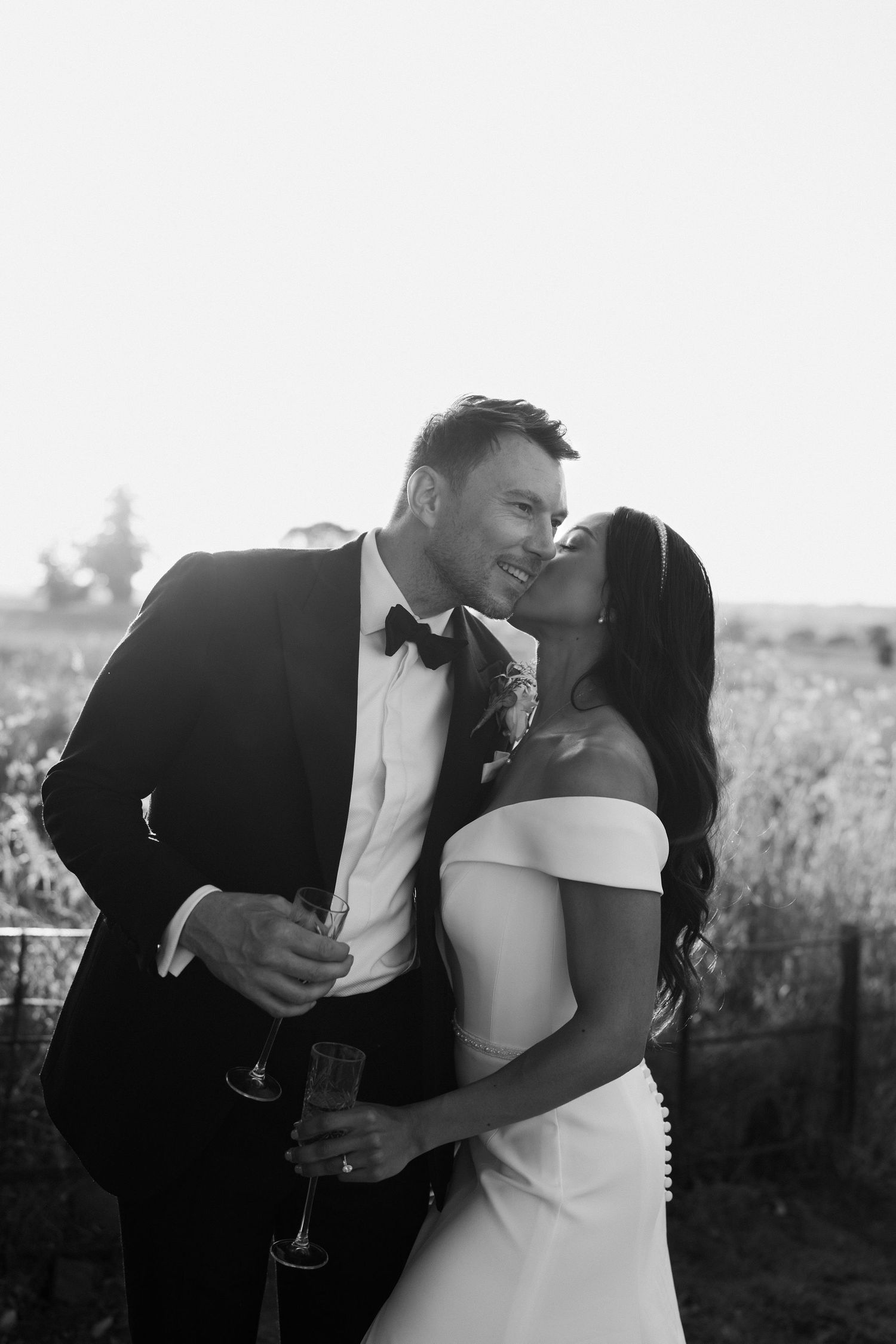 bride-and-groom-sunset-golden-hour-stockton-house-wedding-shropshire