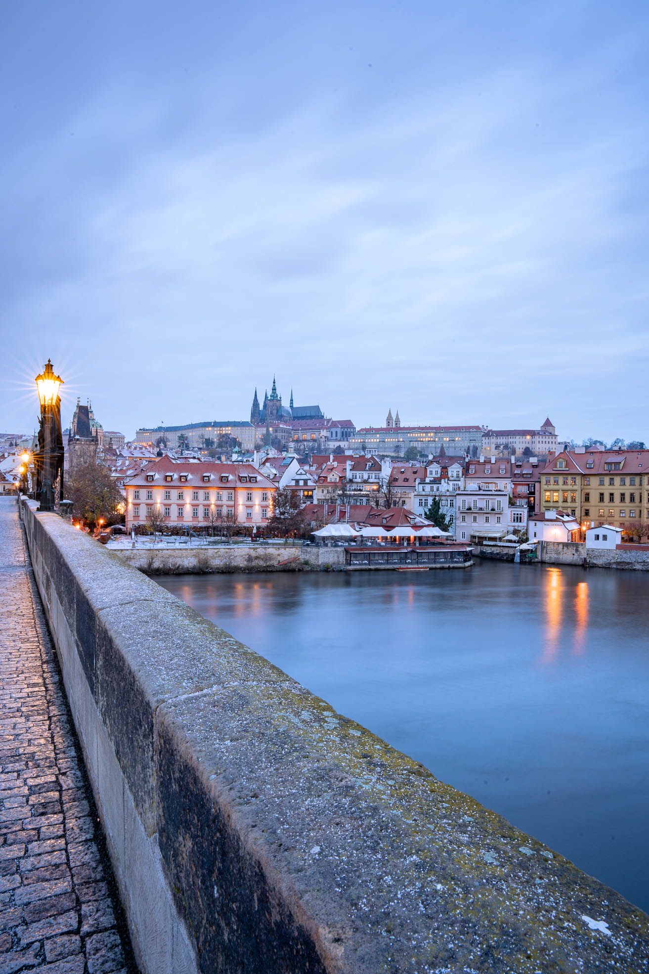 Prague Castle in Prague, Czech Republic from the famous St. Charles Bridge
