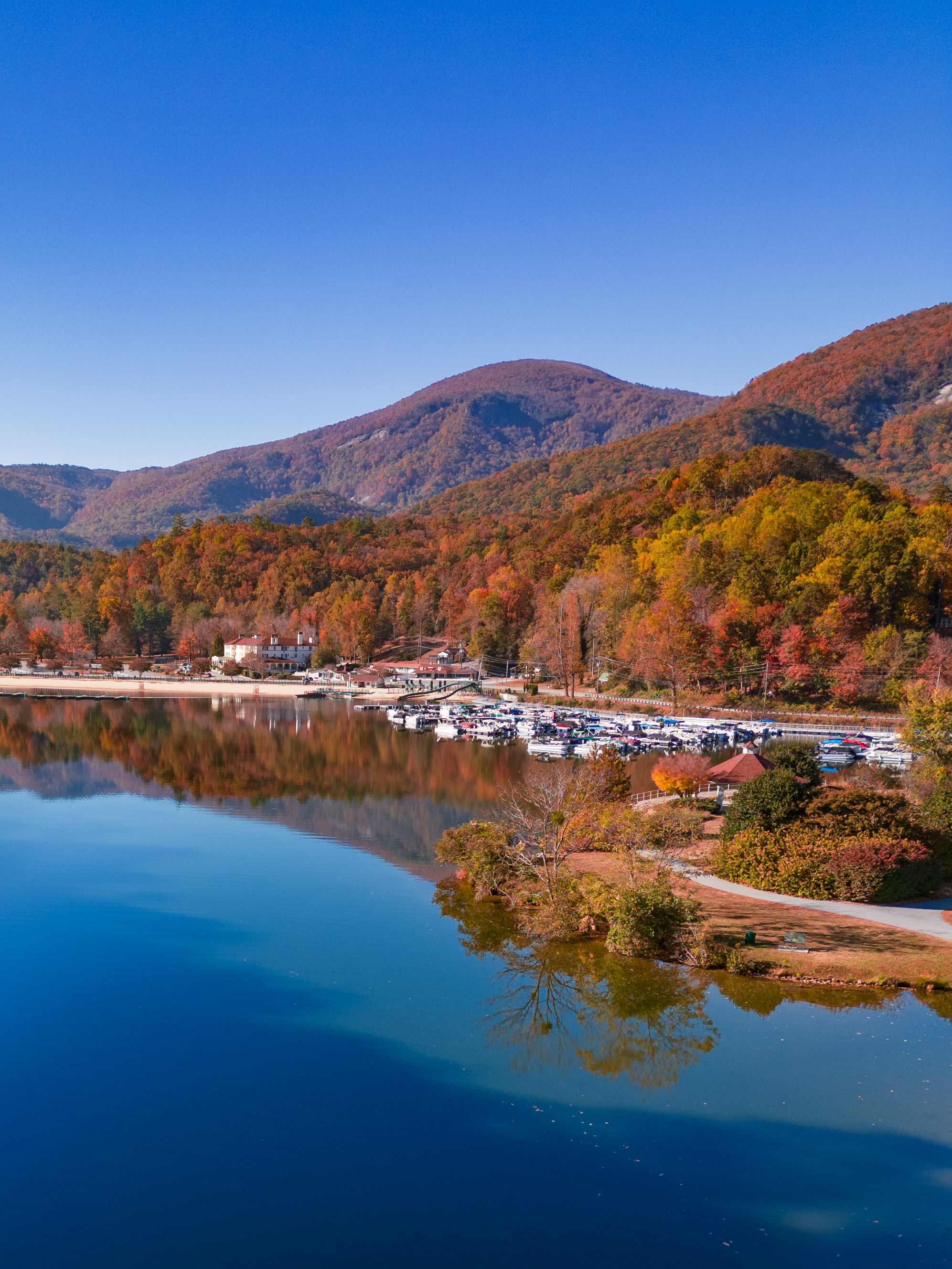 Lake Lure, North Carolina during the Fall and Autumn