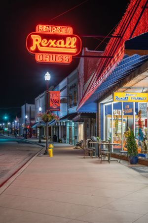 Rexall Drugs Neon Sign in Inman, South Carolina