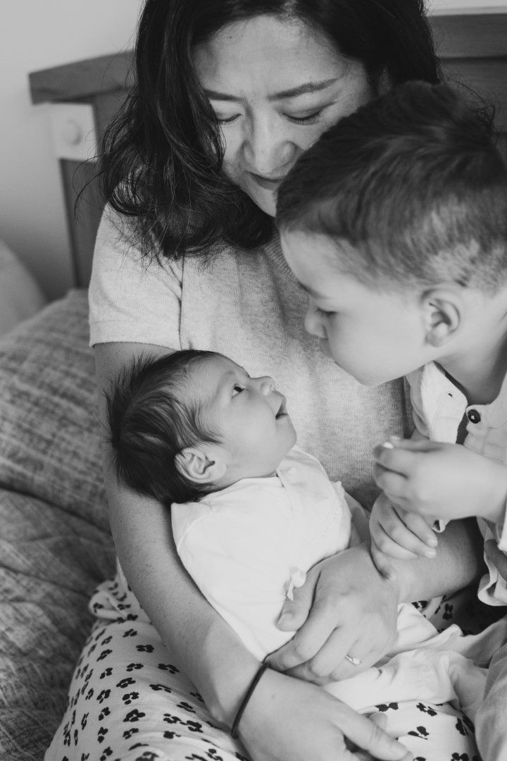 new baby - black and white documentary photograpy