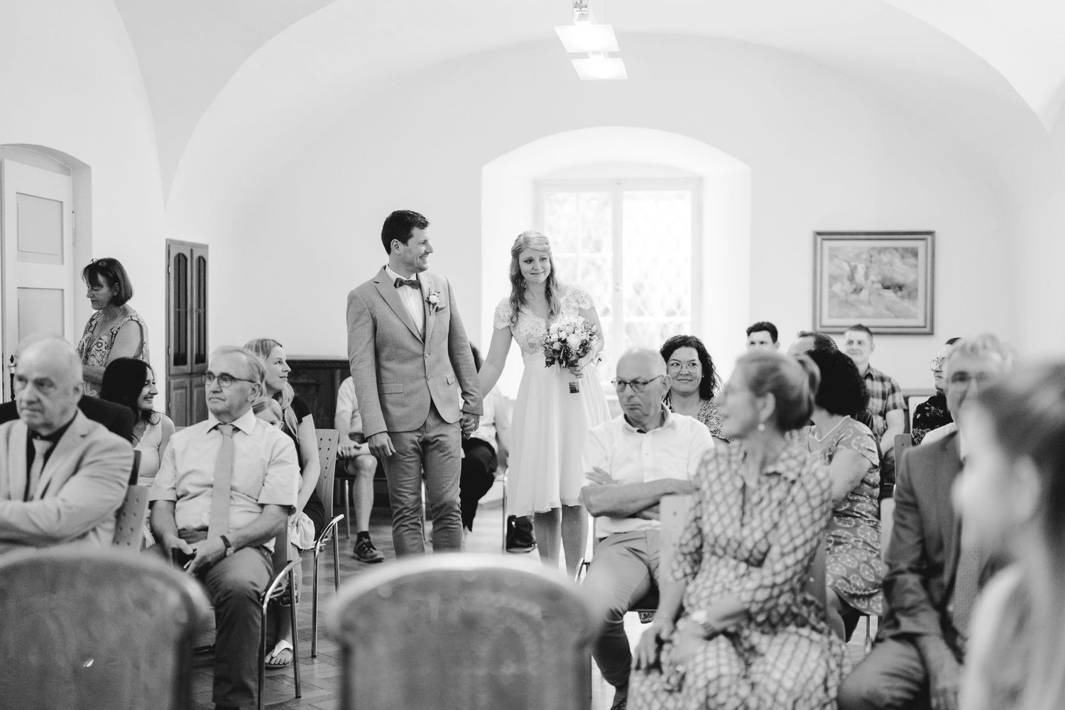 Hochzeitsfotografie einer standesamtlichen Trauung im Schloss Laupheim