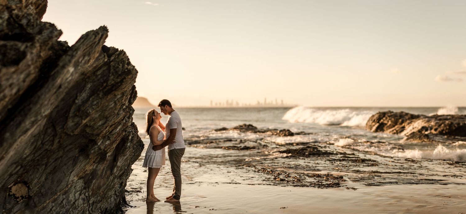 Sunset engagement photoshoot at Currumbin Gold Coast