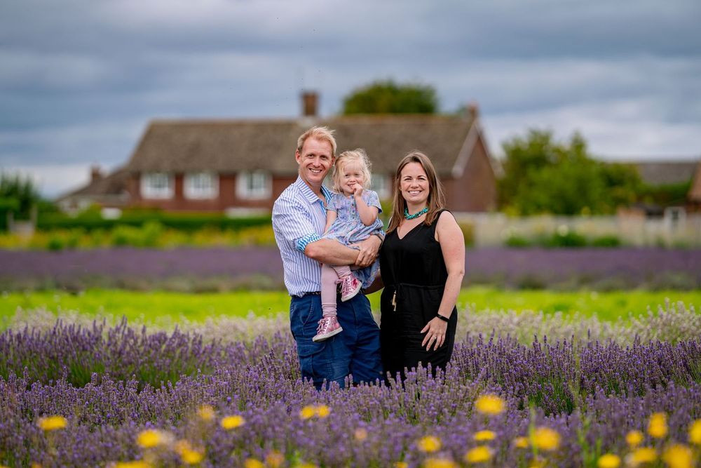 Parents and kids on a bluebells photography in Hampshire