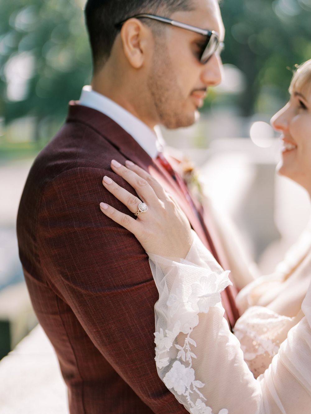 Elegant bride and groom details at Madison Capitol building. Classic and film-inspired wedding photography in Madison, Wisconsin.