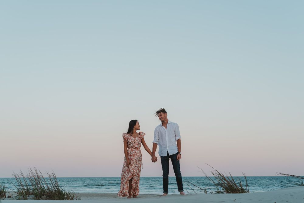engagement photos outside at the beach