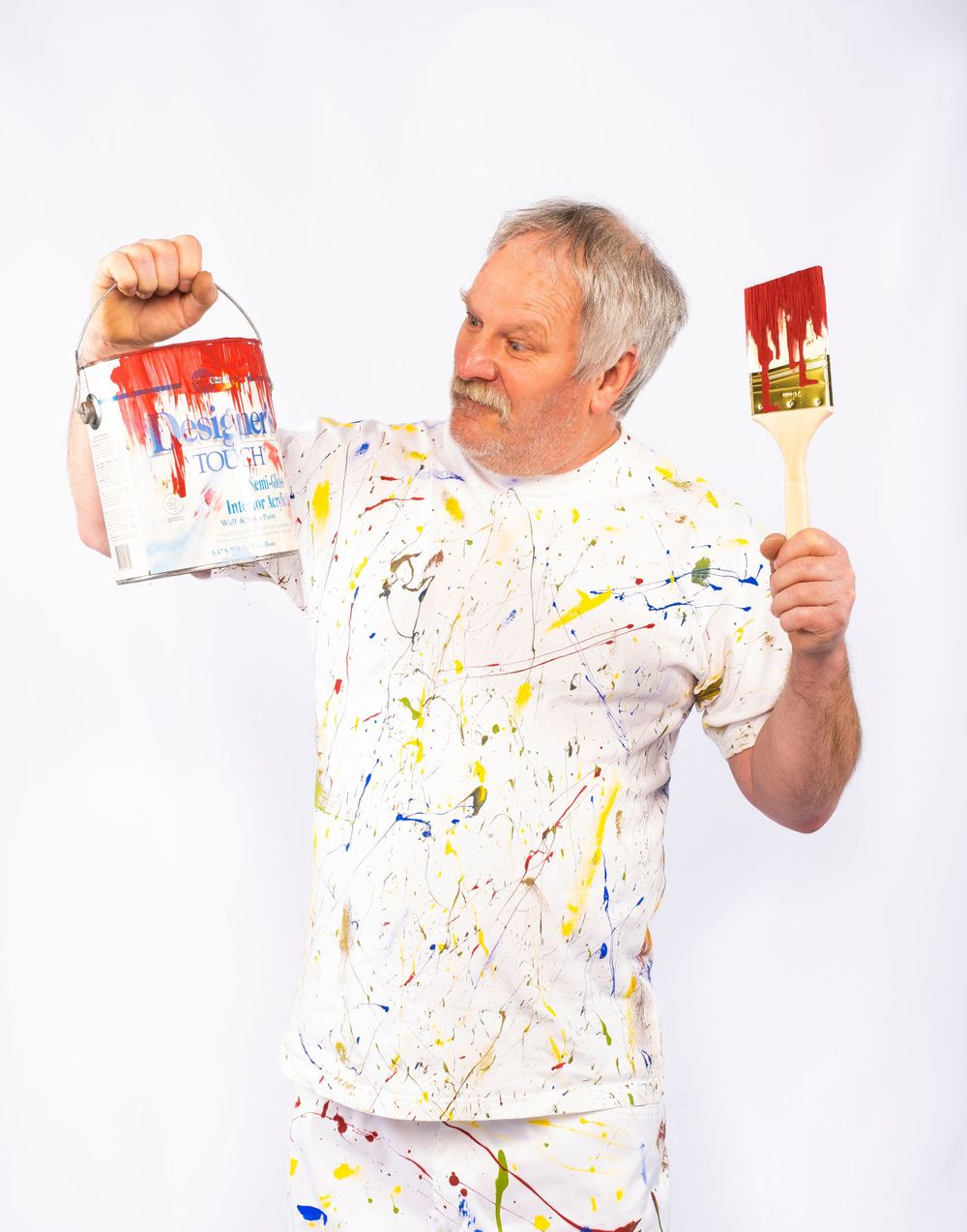Man covered in paint