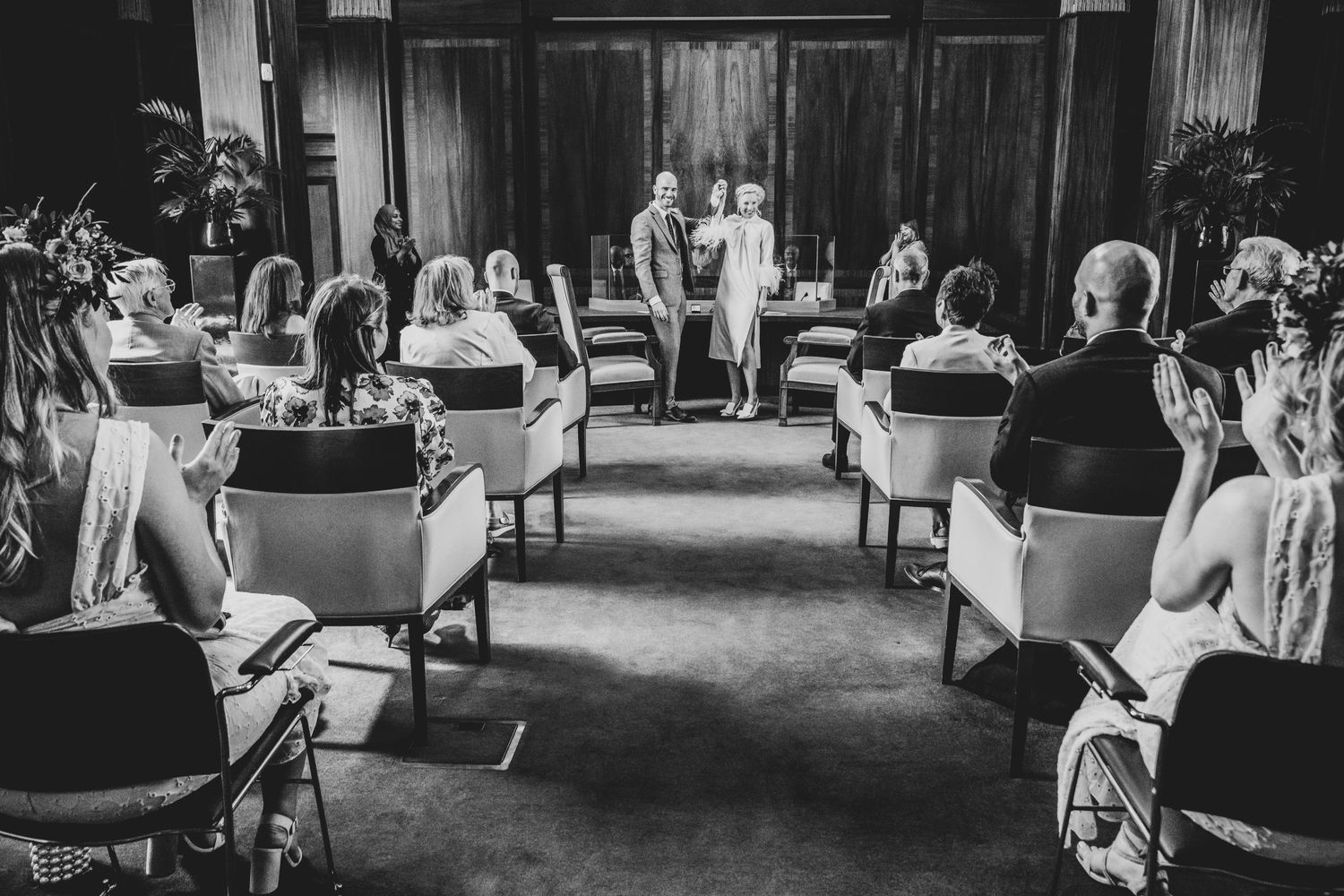Wedding ceremony portrait at Stoke Newington Town Hall