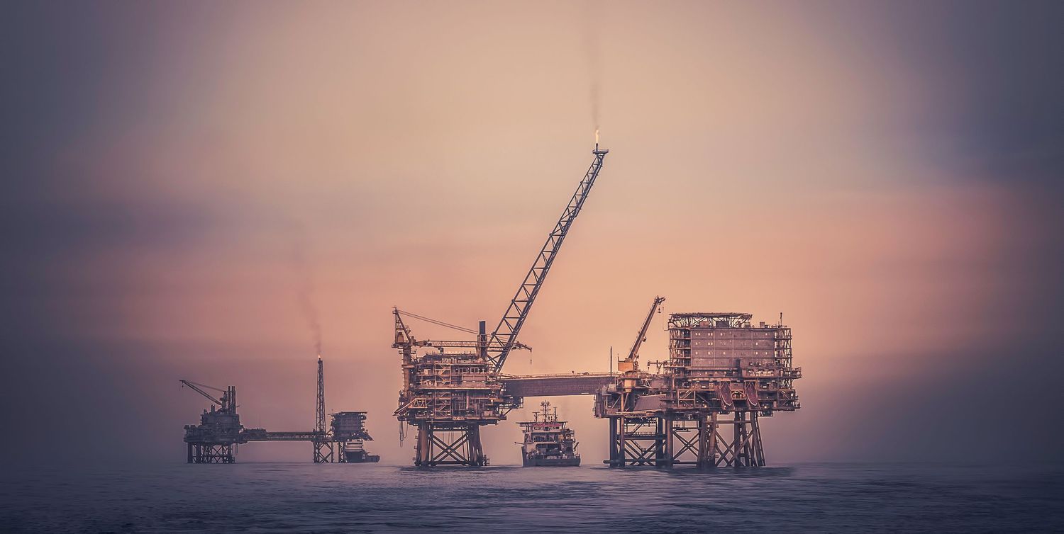 Offshore oil industry. Sunset Northsee